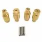 Preview: 4 pieces of brass adapters including stainless steel stud screws for original Traxxas TRX 6 twin tires